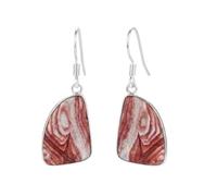 Natural Pink Crazy Lace Agate Gemstone 20X16mm Dangle Earring |LK_SDAN_0440