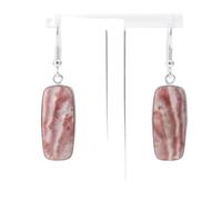Natural Pink Crazy Lace Agate Gemstone 23X11mm Dangle Earring |LK_SDAN_0650
