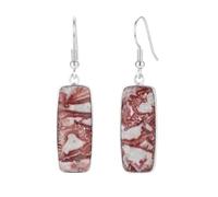 Natural Pink Crazy Lace Agate Gemstone 26X10mm Dangle Earring |LK_SDAN_0467