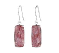 Natural Pink Crazy Lace Agate Gemstone 26X11mm Dangle Earring |LK_SDAN_0439