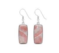 Natural Pink Crazy Lace Agate Gemstone 27X13mm Dangle Earring |LK_SDAN_0468