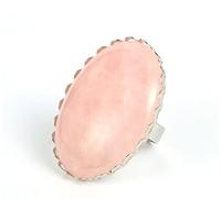 Natural Pink Crystal Ring Crystal Oval Big Ring Adjustable Women'S Open Stone Rings Reiki Balance Ankle Finger Rings Eternity Ring For Women Girl Men