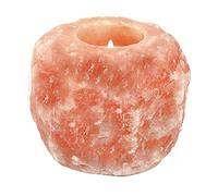 Natural Pink Himalayan Rock Salt Crystal Lamp for Single Tea Light Candle Holder, Health Decoration Night Light Stone Lamp, Always Remember, Gifts for Best Friends Women Men