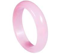 Natural Pink Jade Bangle Bracelet for Women, Agate Bangle Good Luck Gifts with Jewelry Box (Size : 60mm)