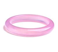 Natural Pink Jade Bangle Bracelet for Women, Charm Chinese Style Colorful Agate Bangle Jewelry Box (Size : 56mm)