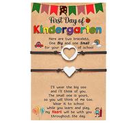 Natural Pink Stone Bracelet Rings Back to School Gifts Mother Daughter Bracelet Set for 2 Day of School Bracelet Mom and Me Bracelets for Mother Daughter Multiple Stainless Beads Rings, one size