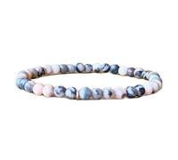 natural pink zebra jasper gemstone 4mm|round shape smooth cut stone |7.5 inch|multicolor color stone |energy stretch bracelet | healing wristband | handmade jewelry | LK_WOSB_00582LK_WOSB_00582