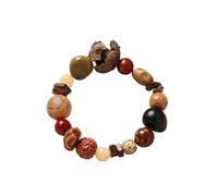 Natural Plant Bodhi Bracelet - Single Circle Multi-Precious Stone Beaded Bracelet for Men Women, Spiritual Healing Crystal Energy Yoga Meditation Accessory
