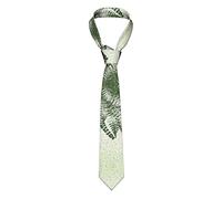 Natural Plant Fern Leaf Necktie For Men, 3.15 Inches Wide Fashion Suit Ties For Business Birthday Wedding Banquet Party