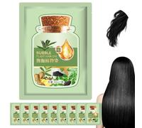 Natural Plant Hair Dye 10Pcs Long-lasting Refreshing 30ml Bubble Hair Dye Bubble Plant Mild Caring Fast Coloring, Natural Black.