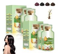 Natural Plant Hair Dye, Huang Yi Bubble Plant Hair Dye 20ml 10Packs/Box, 2024 New Botanical Bubble Hair Dye, Easy Hair Dyeing In 10 Minutes (Color : 2xCoffee)