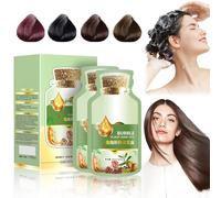 Natural Plant Hair Dye,Huang Yi Bubble Plant Hair Dye,Fruitcolor Hair Dyeing Cream,Plant Extract for Grey Hair Color Bubble Dye,Botanical Bubble Hair Shampoo (Coffee)