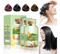 Natural Plant Hair Dye,Huang Yi Bubble Plant Hair Dye,Fruitcolor Hair Dyeing Cream,Plant Extract for Grey Hair Color Bubble Dye,Botanical Bubble Hair Shampoo (Natural Black)