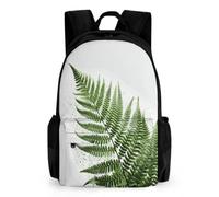 Natural Plant Silhouette Fern Leaf Backpack Daypack Travel Backpack | Lightweight Casual Laptop Backpack for Women Men Aesthetic Travel Bag for Weekender Business Hiking Outdoor