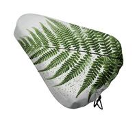 Natural Plant Silhouette Fern Leaf Bike Seat Cover for Men Women Water Repellent Exercise Bike Seat Cushion Adjustable Bicycle Seat for Outdoor Biking
