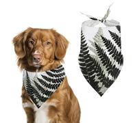 Natural Plant Silhouette Fern Leaf Dog Bandana Triangle Pet Bandanas Adjustable Pet Scarf Breathable Comfort Dog Scarf Cute Soft Puppy Scarfs Washable Daily Handkerchief Cats Scarves