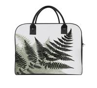 Natural Plant Silhouette Fern Leaf Laptop Bag with Shoulder Strap & Handle, Large Capacity Briefcase Messenger Bags Computer Handbag Adjustable Shoulder Bag for Work Outdoor Travel Duffle Bags