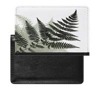 Natural Plant Silhouette Fern Leaf Passport Holder Passport Wallet Document Organizer Protector PU Leather Card Slot Travel Accessories