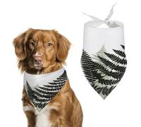 Natural Plant Silhouette Fern Leaf Pet Scarf Adjustable Pet Accessories Triangular Scarf Washable Floral Print Puppy Bib Bandana Stylish Comfortable Cat Scarves for Holiday Scarfs