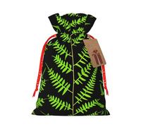 Natural Plant Silhouette Fern Leaf Print Gift Versatile Bags Reusable Drawstring Festive Pouches For Party Favors Season