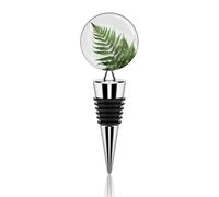 Natural Plant Silhouette Fern Leaf Wine Saver Vacuum Pump Champagne Bottle Stopper Multicolor Leak-Proof And Reusable Wine Saver, Preserves Beverage Freshness