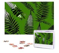 Natural Plant Silhouette Fern Leaves Wooden Puzzles 1000 Pieces Personalized Jigsaw Puzzle For Adults Interesting Custom Photo Puzzles Gift For Holiday Birthday Wedding Anniversay