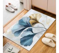 Natural Plants Ginkgo Leaf Rugs Living Room 60x90cm Washable Rugs Blue Ginkgo Leaves Modern Floor mats Soft Short Pile Area Rug Anti Slip Rug Carpet for Bedroom Dining Room