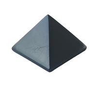 Natural Polished Shungite Pyramid Black Stone Crystal Desk Decor Shungite Stone for Home or Office Chakra Stones, Healing Crystals, Meditation Pyramid(80mm)