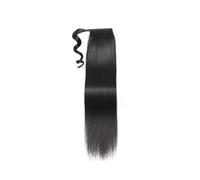 Natural Ponytail Human Long Straight Hair Wrap Around Remy Hair Extensions Clip Ins Natural Color Hairpiece Perfect Looking(16inches)