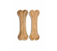 Natural Pressed Rawhide Dog Bones - 2 Pack (2×30g) Long-Lasting Chew Treats for Adult Dogs with Dental Benefits