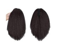 Natural Puff Afro Ponytail Clip-in Cornrow Synthetic Hair Natural African Style, Fluffy Long Hairpiece Perfect Looking(#4,12inches)