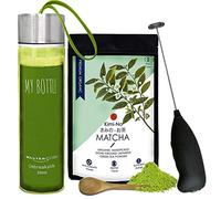 Natural Pure Herbal Kimino - Organic Matcha Tea - 50 GMS - Holiday Combo Kit- (Recipe EBook + Wooden Spoon + Electric Whisk + Carry Bottle)