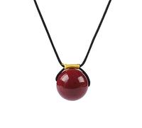 Natural Purple Cinnabar Crystal Cinnabar Beads Pendant Necklace Feng Shui Wealth Spiritual Healing Amulet Against Evil Chakra Adjustable Pendant Lucky Gift for Men Women,Purple Cinnabar,14mm Pendant n