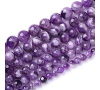 Natural Purple Dream Lace Amethysts Beads Crystal Round Loose Beads for Jewelry Making 10mm 38PCS 1 Strand 15"