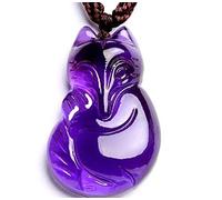Natural Purple Fox Crystal Pendant Benmingnian Flourishing Peach Blossom For Marriage Men And Women Amethyst Necklace