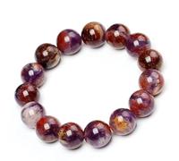 Natural Purple Ghost Bracelet for Men and Women - Amethyst Gemstone Stretch Beaded Bracelet for Positive Energy and Wealth Attraction(11~12mm)