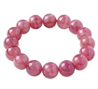 Natural Purple Pink Crystal Stretch Bracelet - Handmade Gemstone Healing Jewelry for Men & Women - Great Gifts for Love & Spirituality(14mm)