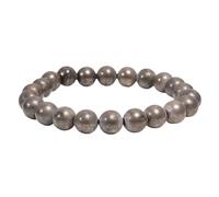 Natural Pyrite Bracelet, Natural Pyrite beads Bracelet, Crystal stone Healing, Protection bracelet, Willpower, Pyrite Smooth Beads Stone, Elastic Bracelet Gift For Men & Women (8 mm 6.5 Inch)