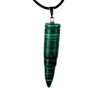Natural Quartz Bullet Pendant Crystal Necklace -Blue Sodalite Stone
