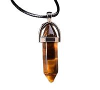 Natural Quartz Crystal Point Gemstone Amethyst Agate Pendant Yoga DIY Necklace Souvenir Jewelry,Tiger Eye,Only Pendant