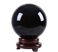 Natural Quartz Crystal Sphere Ball Obsidian Crystals Black Crystal Ball Home Decorations Meditation Ornaments,7.9"(20cm)