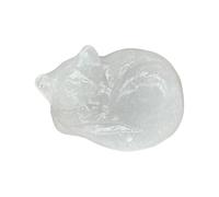 Natural Quartz Sleeping Cat Statue 2 Inch Opal Cat Decor Meditation Home Decor Feng Shui Healing Stone Gift Desk Ornament Zen Decor