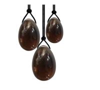 Natural Quartz Yoni Eggs 3 Sizes with Hole Yoni Egg Set Kegel Exercise Jade Egg Drilled Massage Stone Crystal Egg,1
