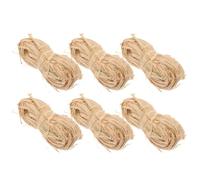 Natural Raffia Ribbon 50g Bundle 6pcs for Handmade Gift Packaging | Khaki Natural Texture, Pliable Strands for Bouquets and Baskets, Classroom Demonstrations and Daily Floral Wrapping