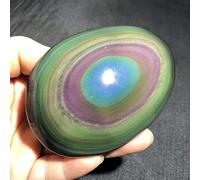 Natural Rainbow Black Stone Egg Shaped Quartz Crystal Jewelry