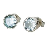 natural rare blue topaz gemstone stud earring 8mm | made in 925 sterling silver,silver plated | round shape plated, faceted solitaire stud, minimlist style for unisex |LK_VSTD_0922