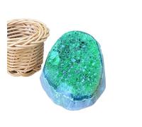 Natural Rare Brazilian Green Crystal and Amethyst Geode Minerals Raw Stone Crystal Cluster for Aura Healing, Wealth, and Home Decor(8 178g)