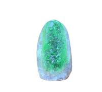 Natural Rare Brazilian Green Crystal and Amethyst Geode Minerals Raw Stone Crystal Cluster for Aura Healing, Wealth, and Home Decor(10 183g)