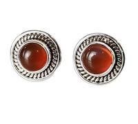 natural rare carnelian gemstone stud earring 10mm | made in 925 sterling silver,silver plated | round shape plated, smooth solitaire stud, minimlist style for unisex |LK_VSTD_0876