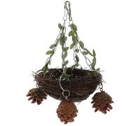Natural Rattan Bird Nest for Parrot Cage Swing Perch | Small Medium Large Sizes, Decorative Chic Style, Bells and Chewing Details, Home Atmosphere